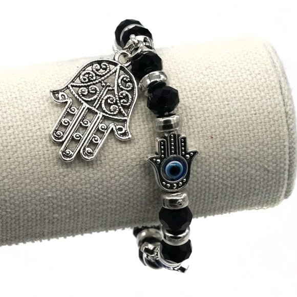 Bracelet Hamsa Chakra Hand with Silver accents. OS. - Picture 2 of 2